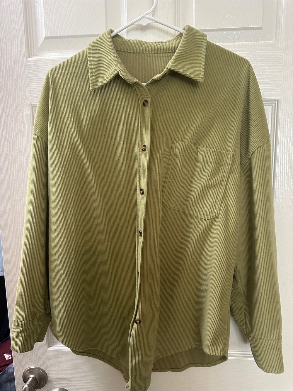 Olive Green Button-Up Shirt